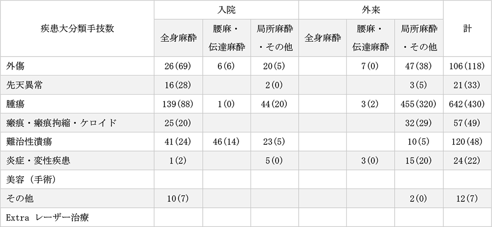 形成外科2023年診療実績